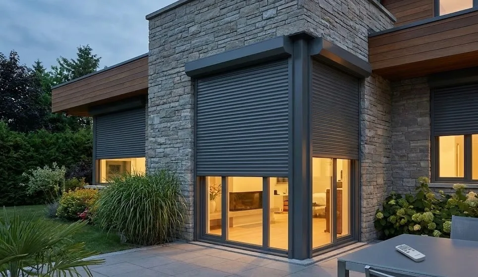 Modern ev motorlu panjur sistemi gizli kasalı