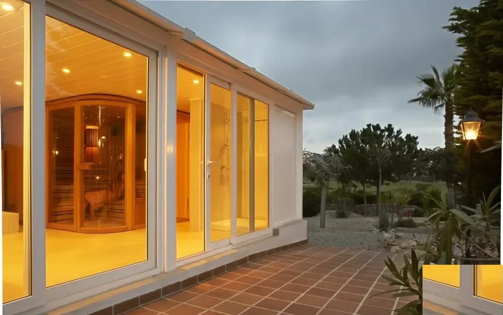 Beyaz PVC pencere villa uygulaması